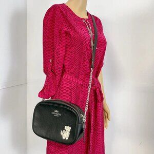 Coach CC791 Jamie Camera Bag With Happy Dog In Silver/Black Multi